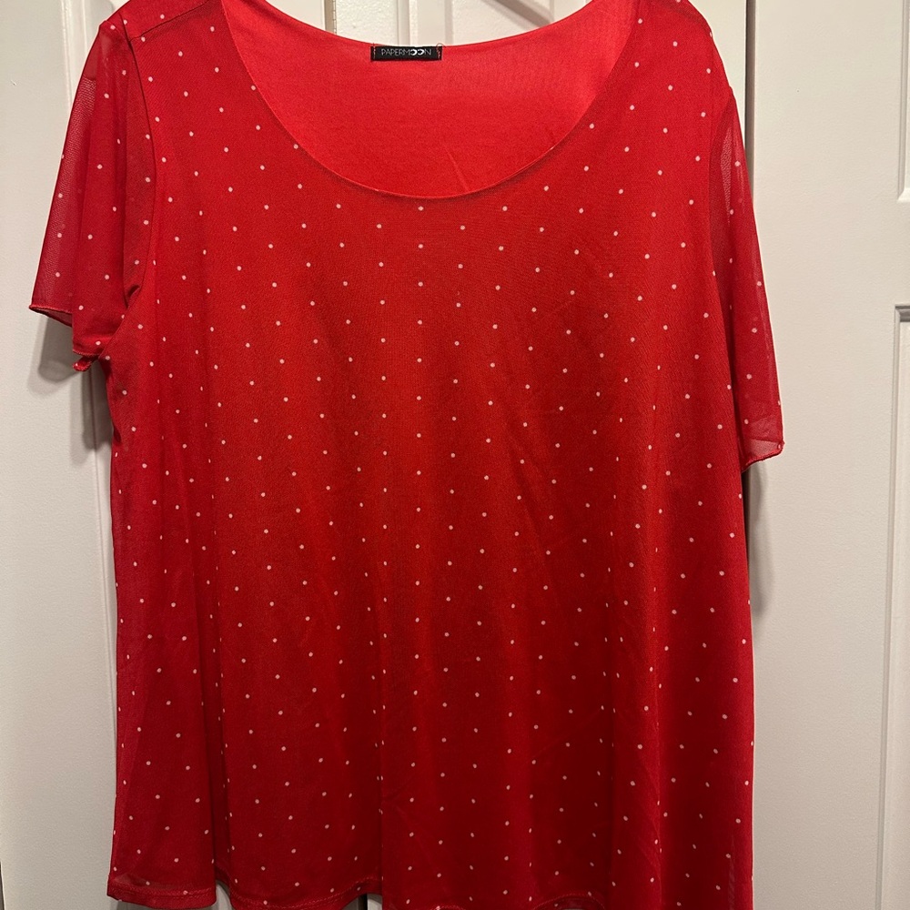 Red Polka Dot Women's Top